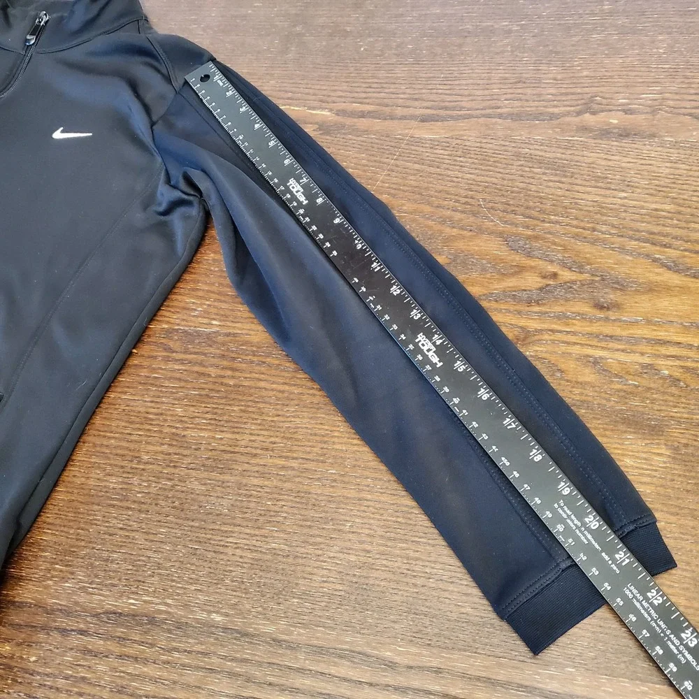 Vintage Therma- Fit Track Unisex Jacket Womens Sz M Black‎ 4 Pockets Nike Swoosh